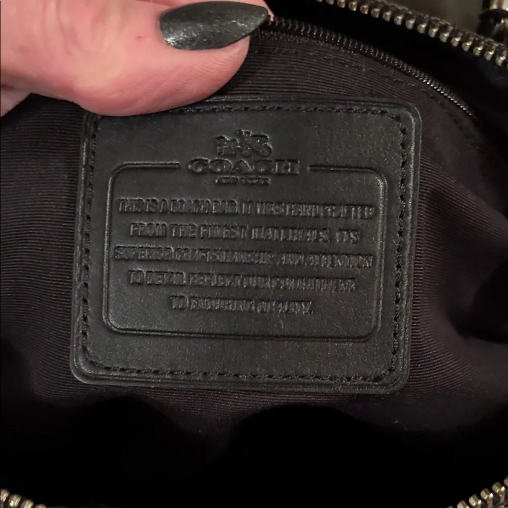 Coach small Kelsey satchel signature jacquard canvas with black leather trim - Picture 12 of 14